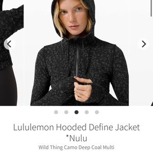 EUC Hooded Define Jacket * Nulu Wild thing Camo Deep Coal Multi Size 4